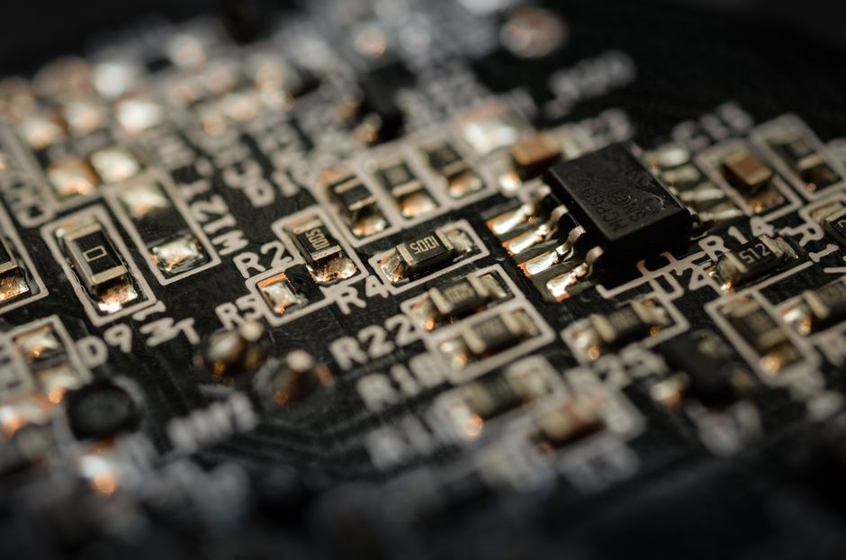 Close-up of a computer motherboard and heatsink