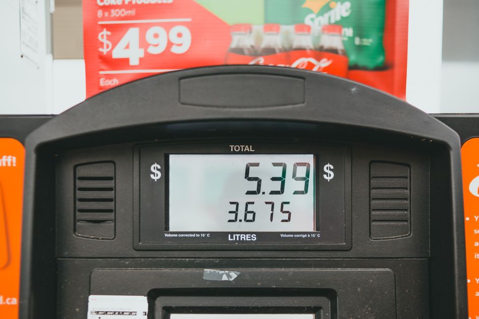 Gas pump display showing fuel price