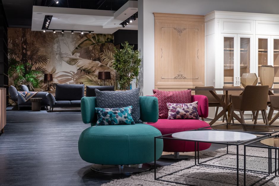 Contemporary furniture showroom interior representing the discretionary demand test