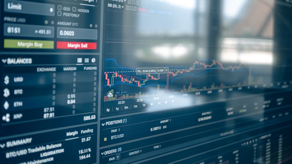 Market data charts displayed on a trading screen