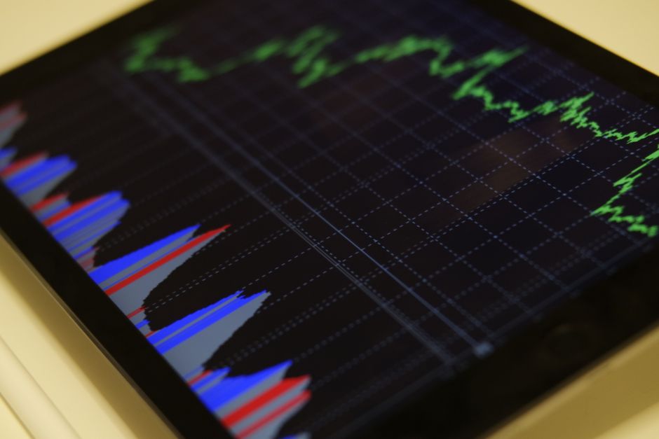 Market analysis graphs show changing prices and volatility as new equity supply enters price discovery.